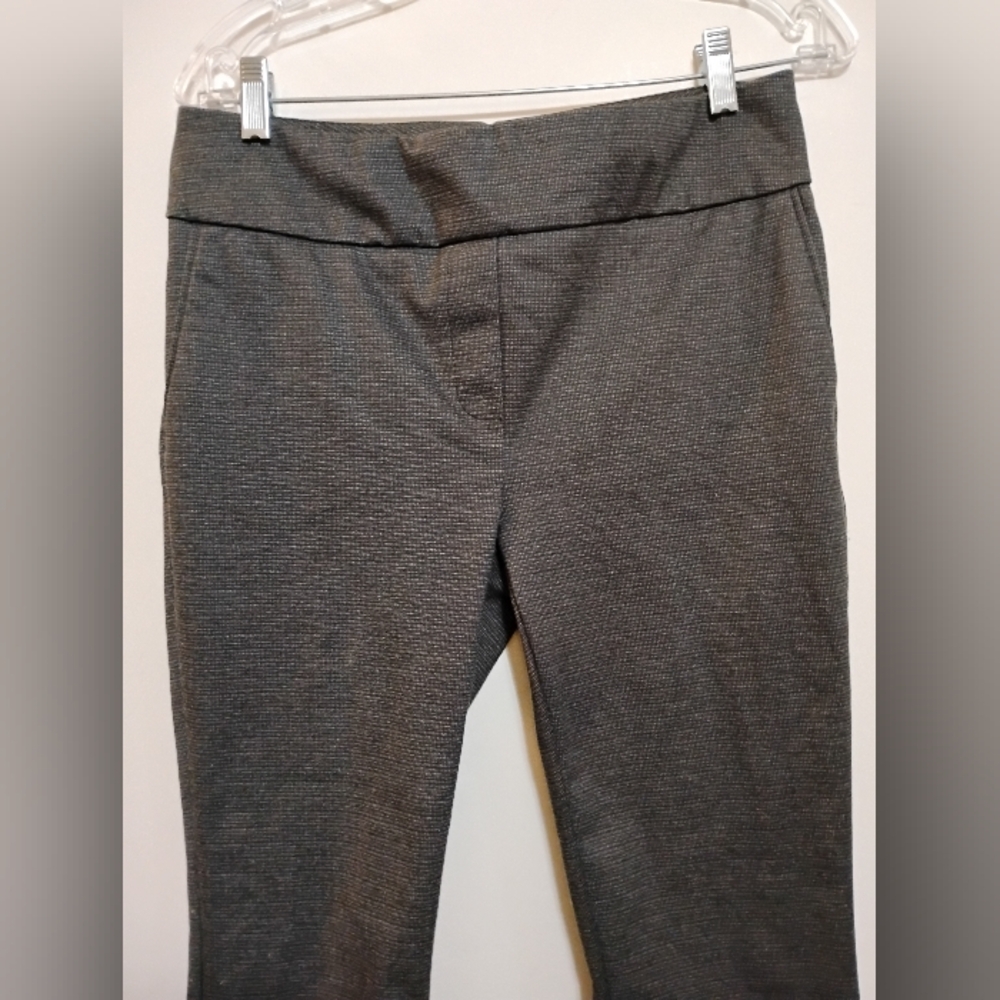 Dalia Charcoal Pants SlipOn Stretchy Dark Brown Polyester Rayon Spandex M - Picture 5 of 10
